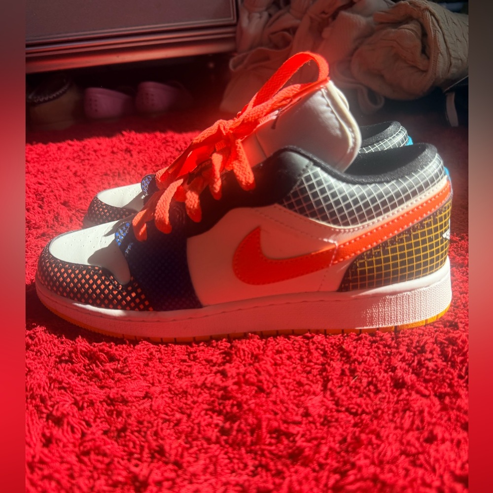 Kids Colorful Sneakers with Orange Accents